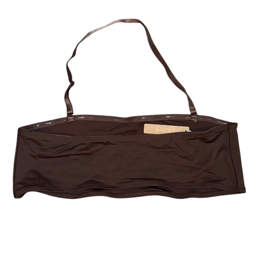 SKIMS‎ Recycled Swim Bandeau Bikini Top Cocoa Brown 2X SW-BND-0777 NWT